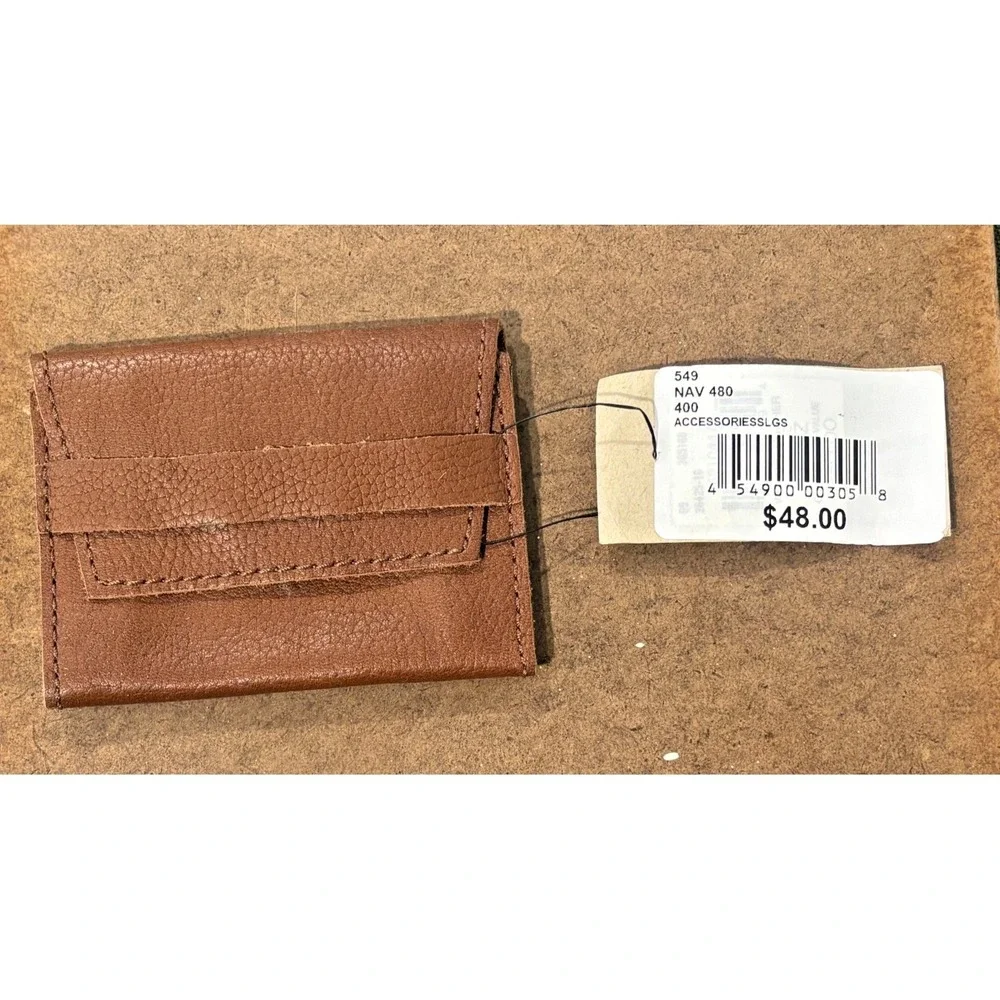 NWT Wilson's Leather Brown Wallet Credit Card Holder Snap Closure